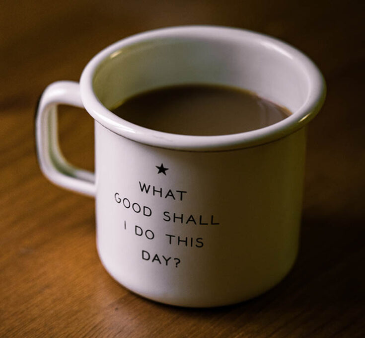 A close up of a coffee cup
