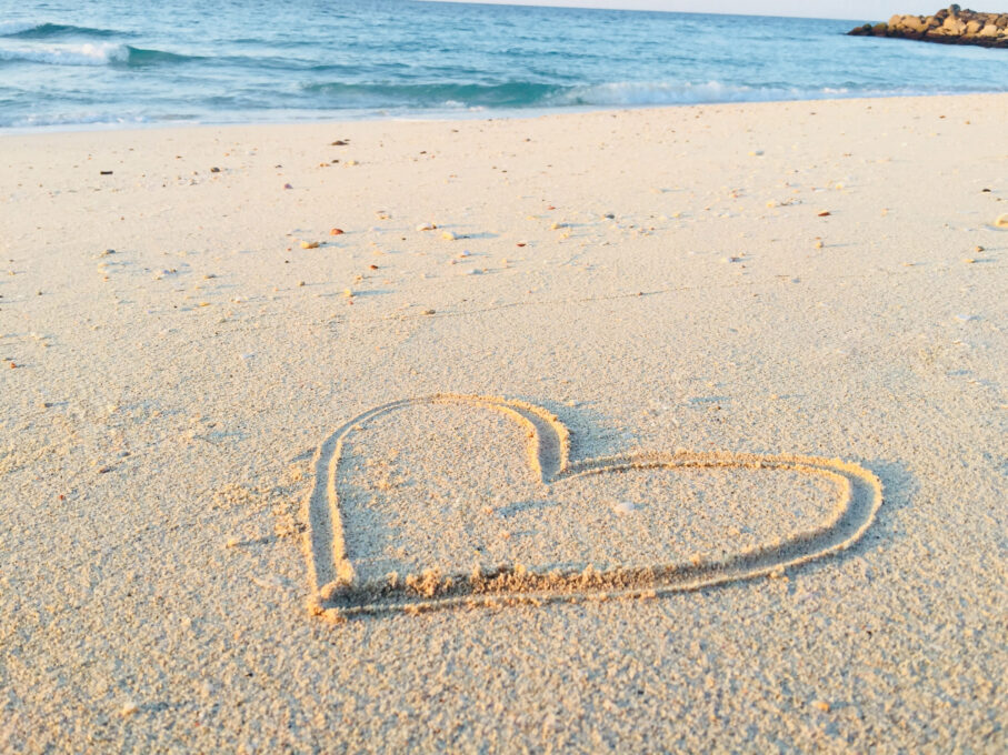 A close up of a sandy beach