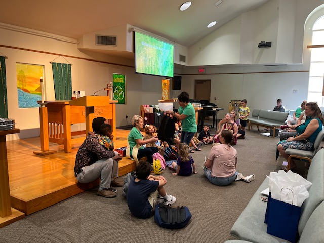 A group of people in a room