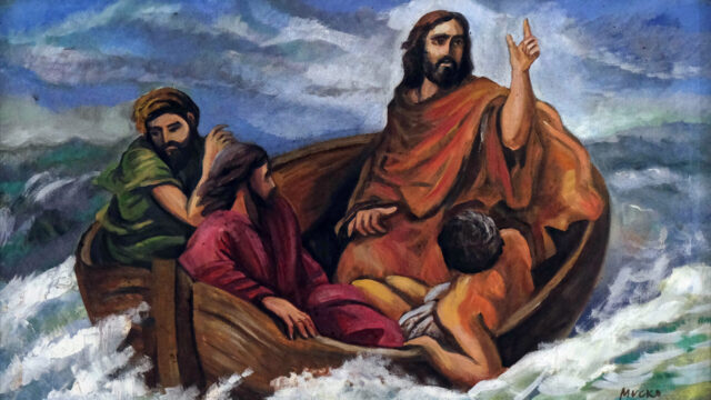 Jesus Calms a Storm on the Sea, Shrine of the Our Lady Queen of Peace in Hrasno, Bosnia and Herzegovina
