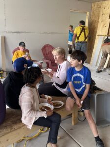 A group of people in a room