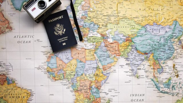 passport, map, world, trip, tourism, world map, vacation, travel, planning, camera